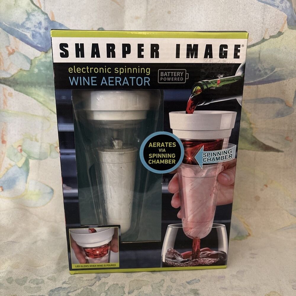 Sharper Image Electronic Spinning Wine Aerator Battery Operated - New In Box